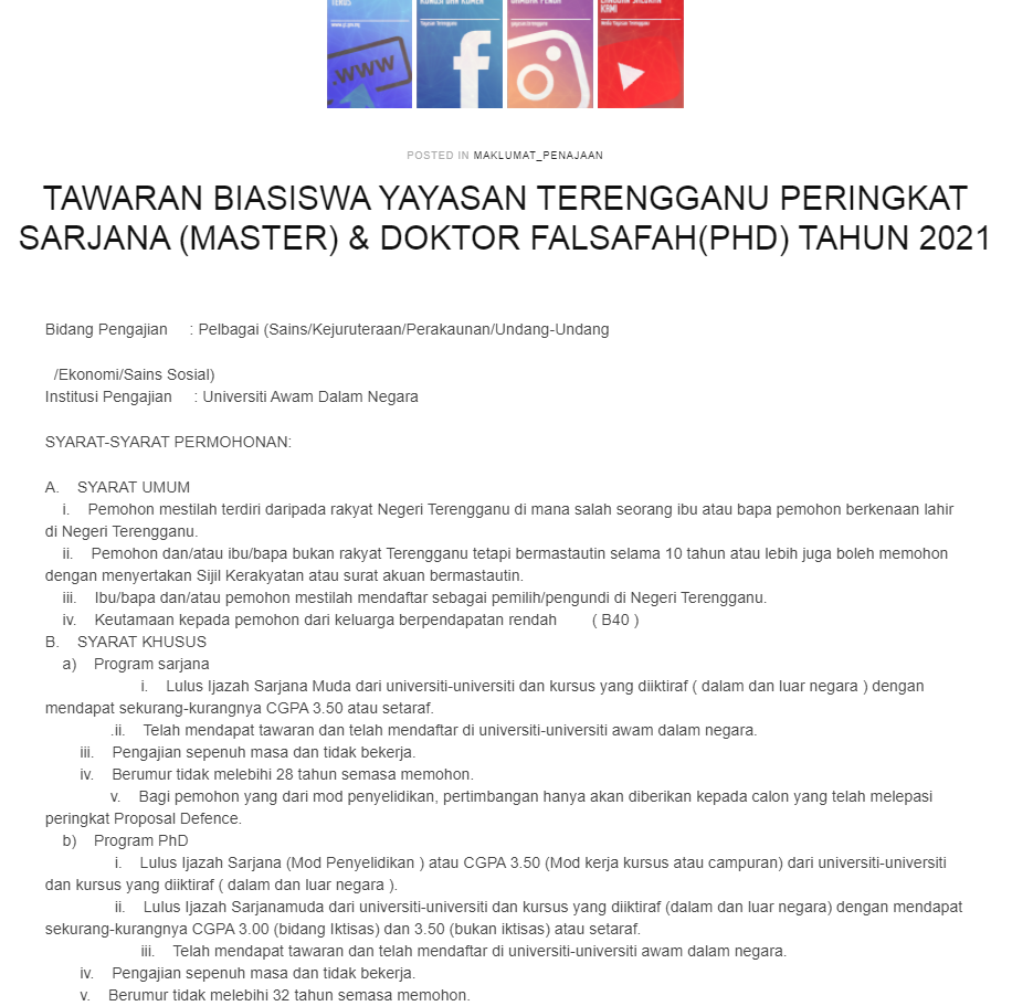 Biasiswa Pinjaman Yayasan Terengganu