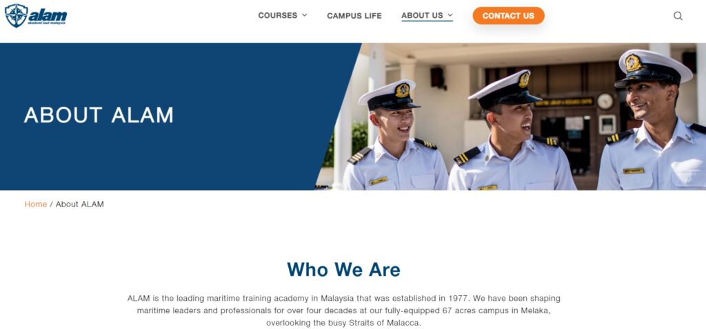 permohonan kemasukan akademi laut Malaysia ALAM 2021 online