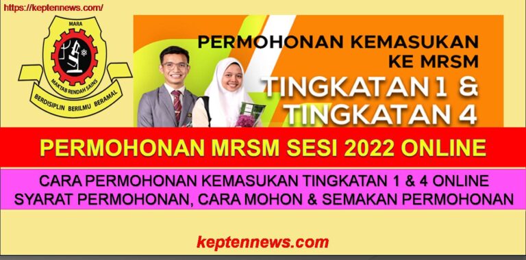 Permohonan MRSM Sesi 2022Permohonan Kemasukan Tingkatan 1 & 4