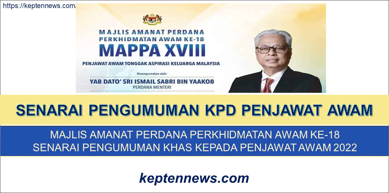 Senarai Pengumuman Penjawat Awam PM-Ismail Sabri