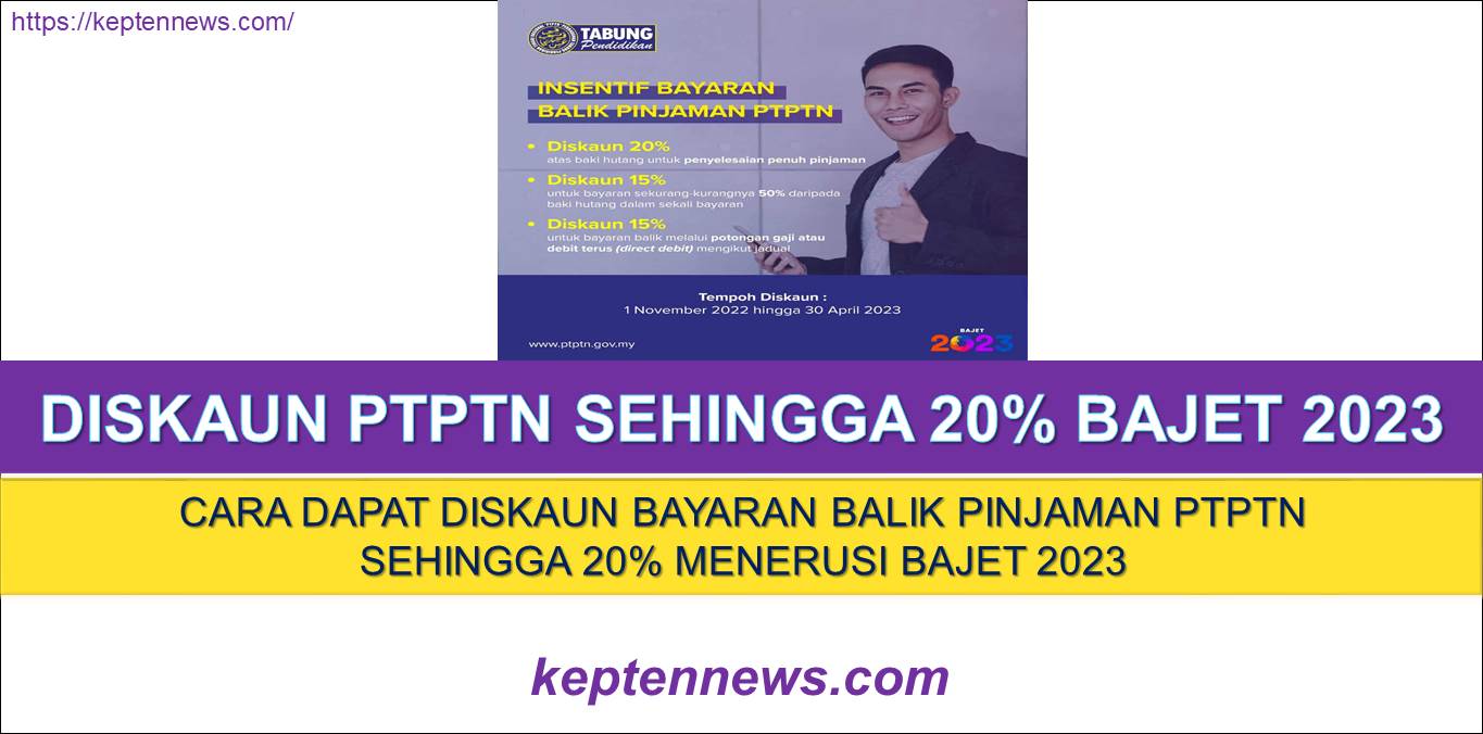 Diskaun PTPTN Sehingga 20% (Bajet 2023)